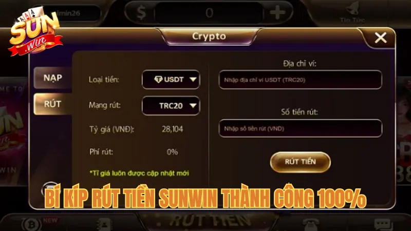 Bí kíp rút tiền Sunwin thành công 100%