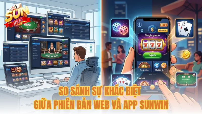So sánh sự khác biệt giữa phiên bản web và app Sunwin